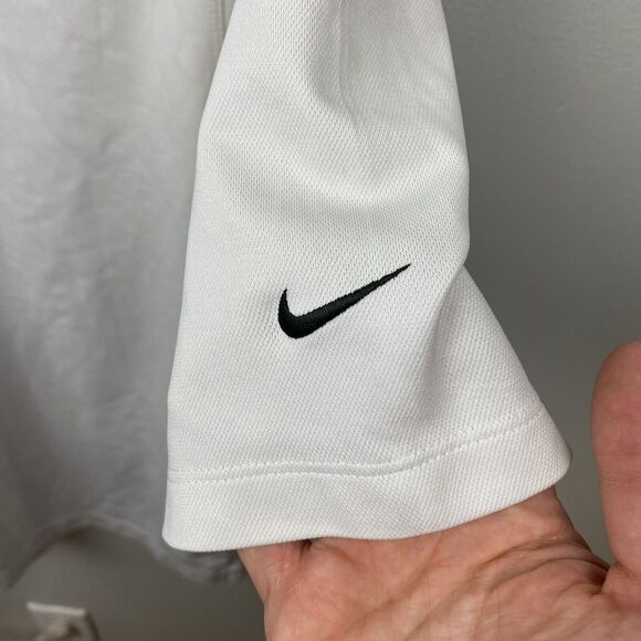 Nike Golf Men Polo Shirt Medium M White Logo Embroidered Short Sleeve Dri Fit UV - Picture 4 of 10